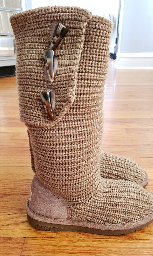 COPY - Bear Paw Brown Knitted Boots Sz 8